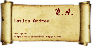 Matics Andrea névjegykártya