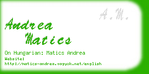andrea matics business card